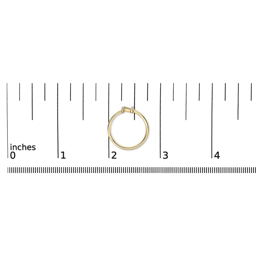 10K Yellow Gold Diamond Accent Initial “A-Z” Ring