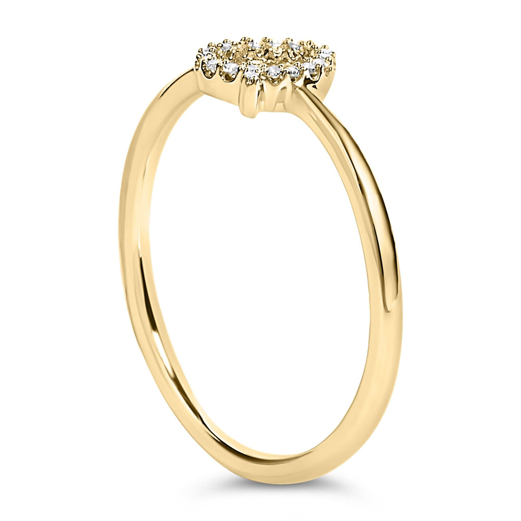 10K Yellow Gold Diamond Accent Initial “A-Z” Ring