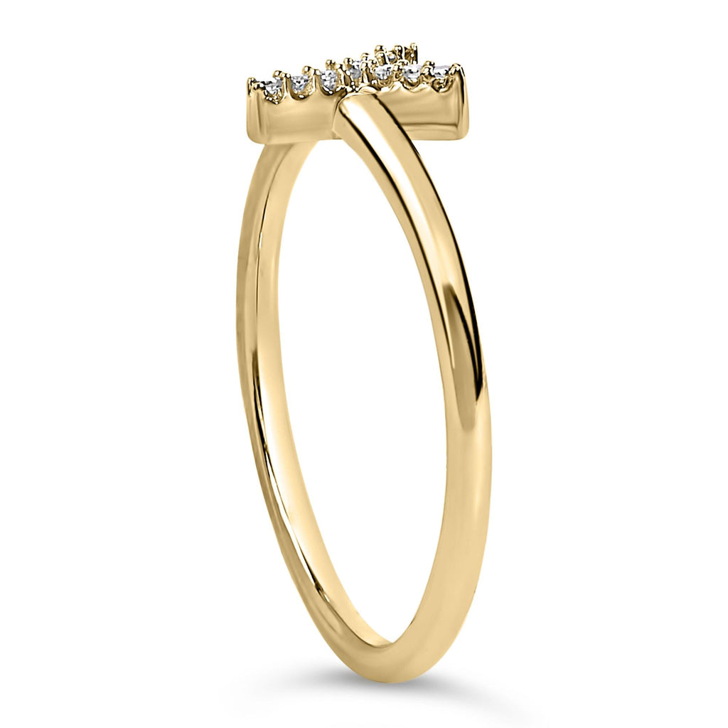 10K Yellow Gold Diamond Accent Initial “A-Z” Ring