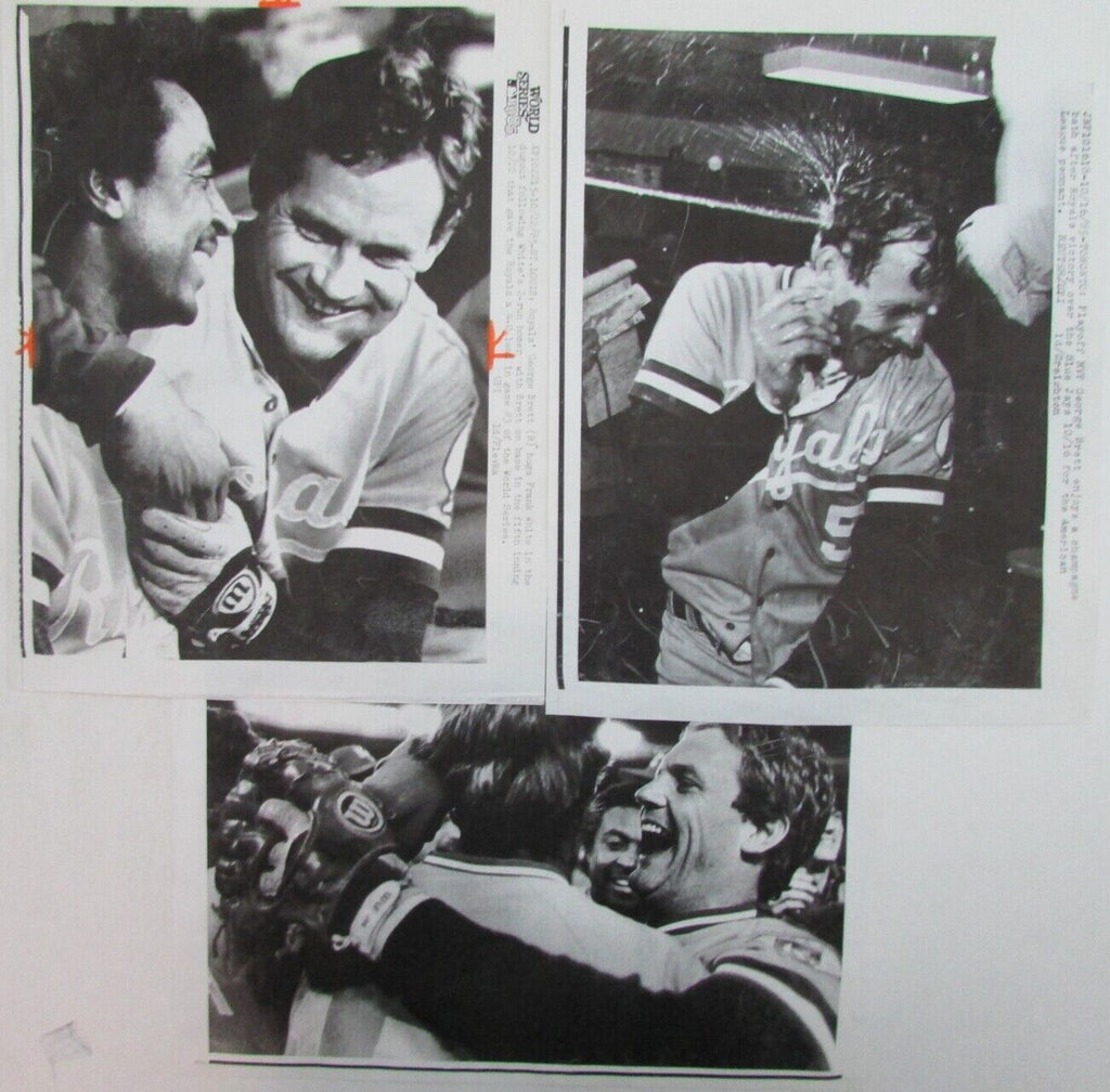 Lot of 10 George Brett Kansas City Royals 1980's-90's News Wire Photos 157374