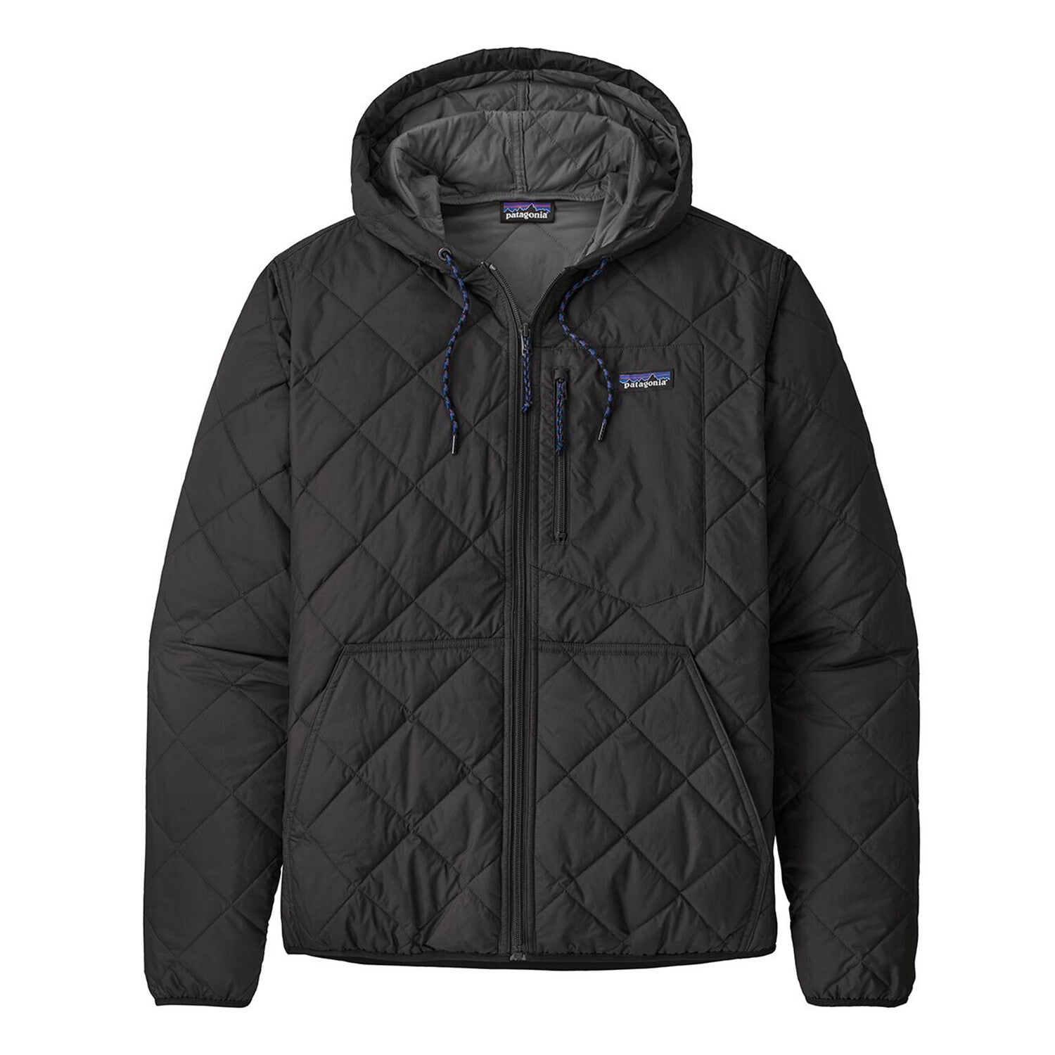 Men's // Diamond Quilted Bomber Hooded Jacket // Black