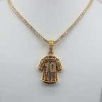 Luxury Football MESSI #10 Jersey Pendant Necklace with Zircon Stones – Perfect Gift for Sports Fans