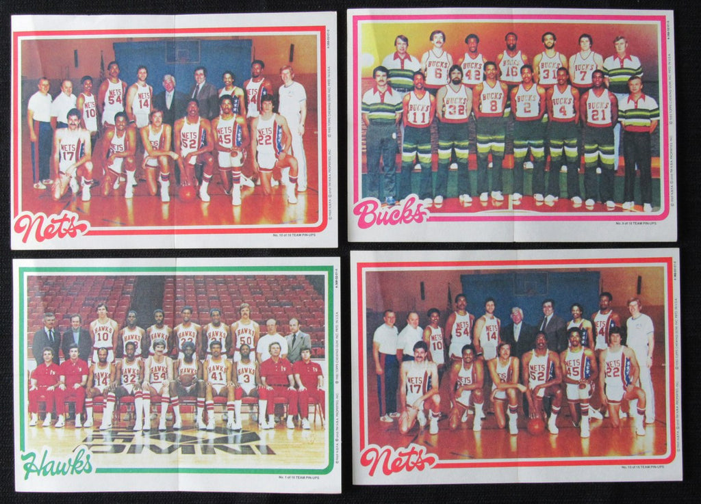 Lot of 8 Topps Team Pin Ups 1983-84 Lakers/Bucks/Pacers/Nets/Cavs 181812