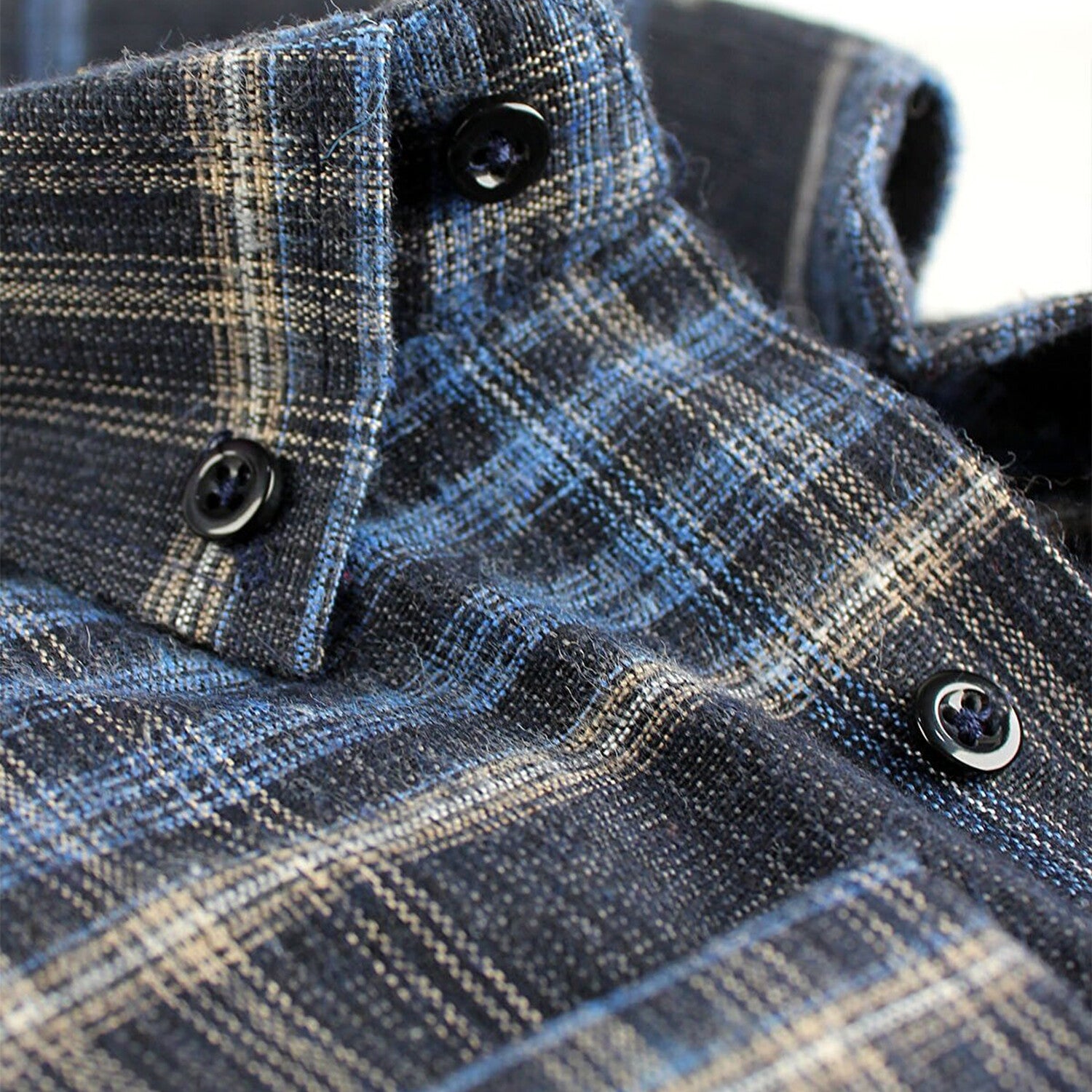 Sean Long Sleeve Checked Pocket Shirt // Black