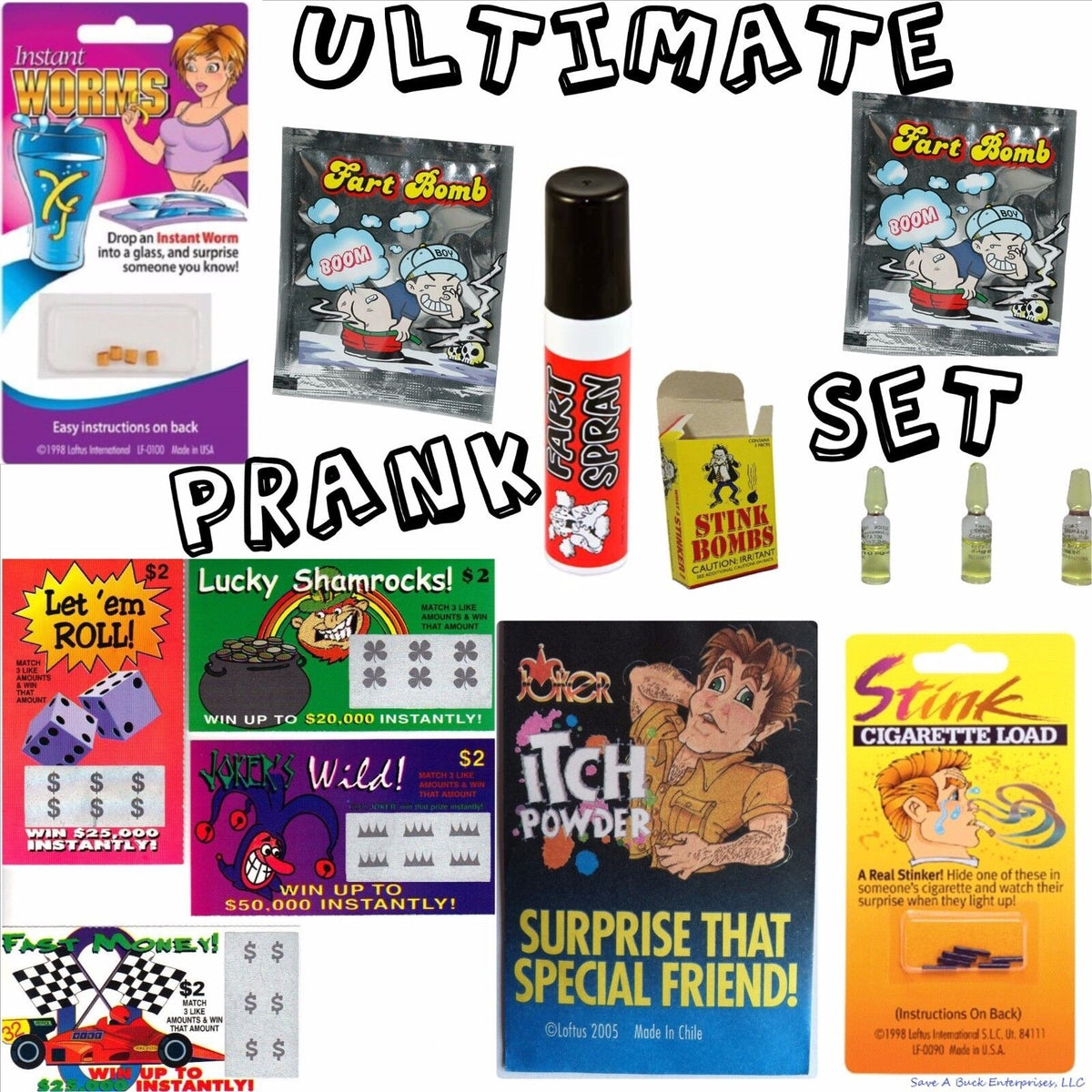 Ultimate Classic Prank Set – 11 Hilarious Gags in One Value Pack! 💨😂🐛