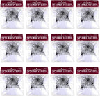 12-Pack Stretchable Spider Web Decorations – Halloween Creepy Cloth with Bonus Spiders 🕷️🕸️🎃