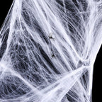 12-Pack Stretchable Spider Web Decorations – Halloween Creepy Cloth with Bonus Spiders 🕷️🕸️🎃