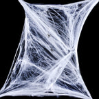 12-Pack Stretchable Spider Web Decorations – Halloween Creepy Cloth with Bonus Spiders 🕷️🕸️🎃