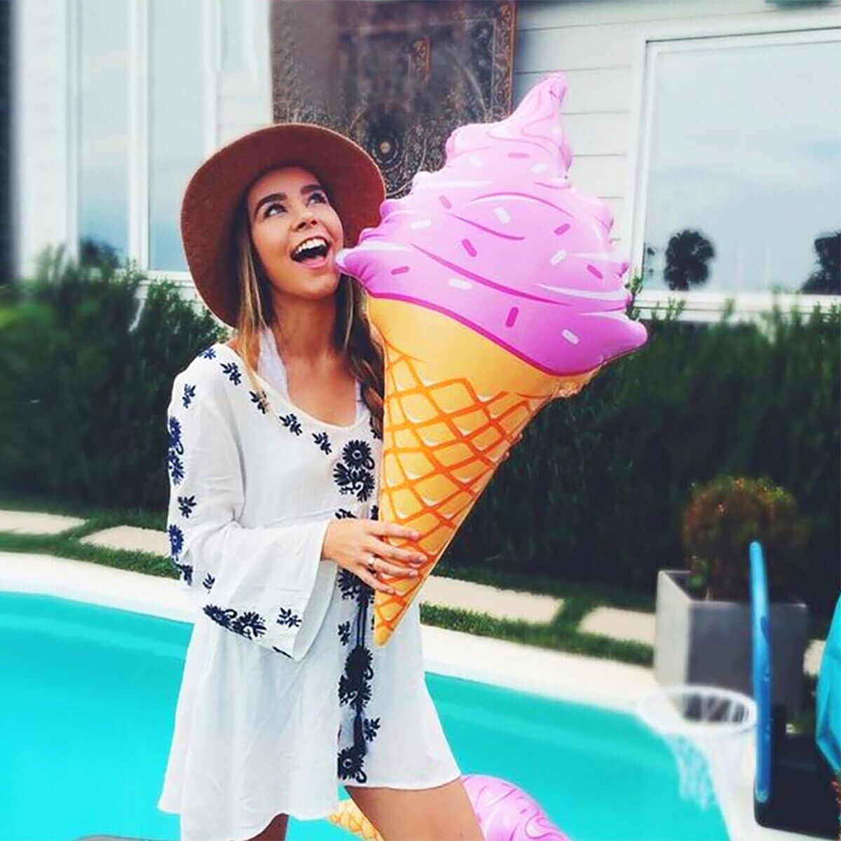 🍦 Jumbo Inflatable Ice Cream Cones – Set of 3 (36")