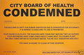 🚫 Prank Notice Sign – “Board of Health: CONDEMNED” Neon Gag