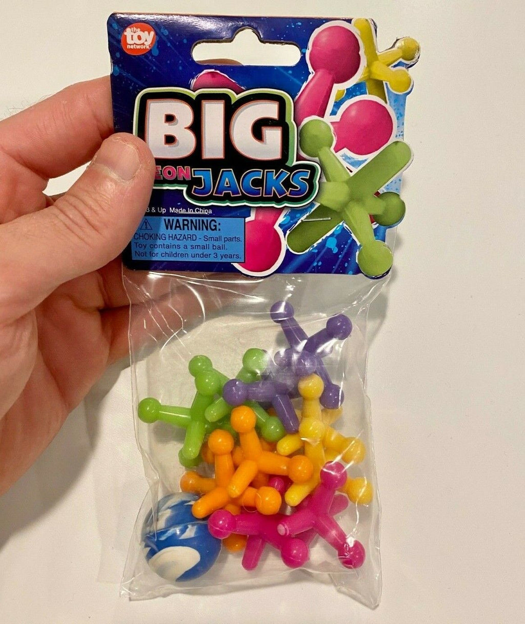 🟢 12-Pack Neon Jacks Game Sets – Party Favors for Kids