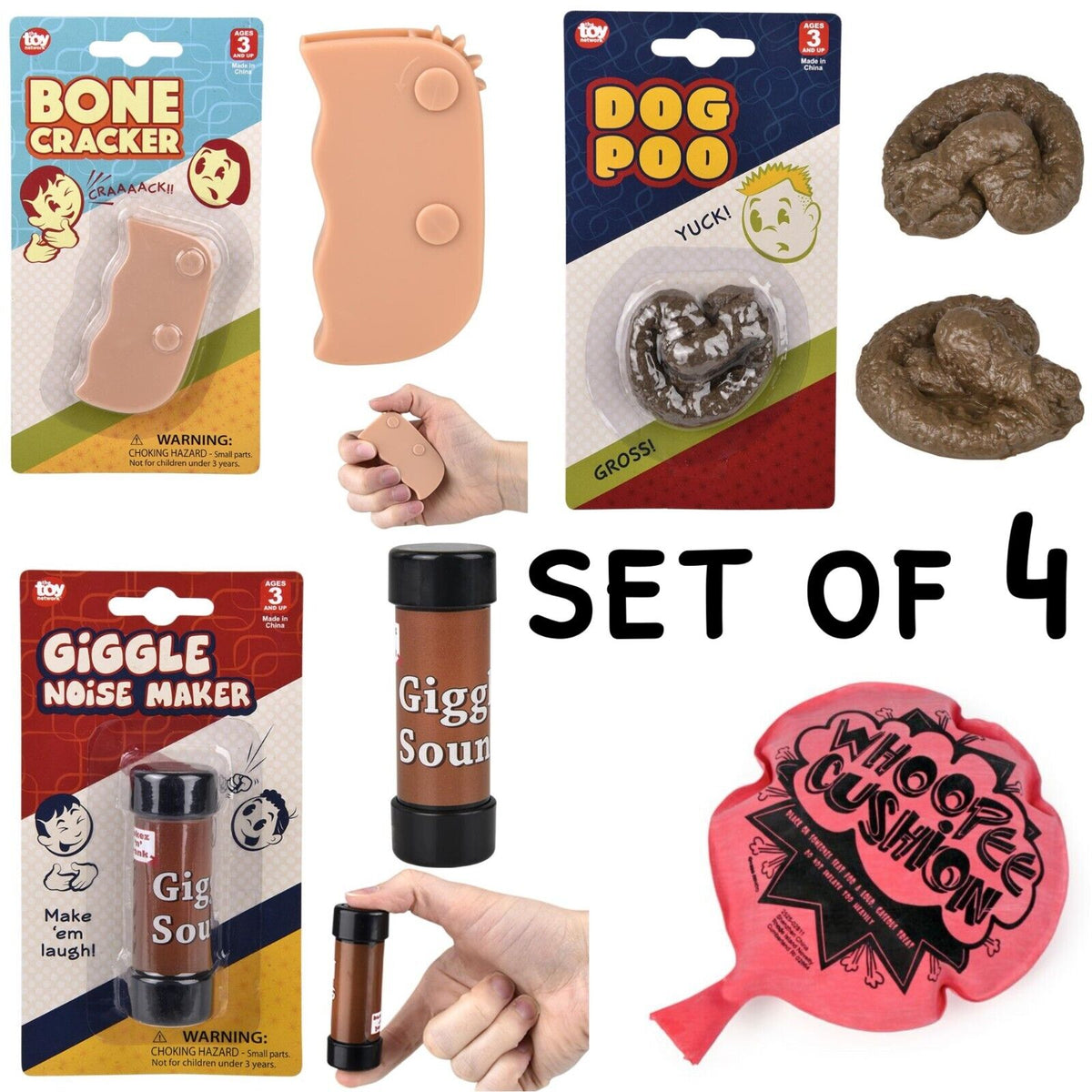 🤪 Ultimate 4-Piece Prank Kit – Classic Gag Toy Set for Kids & Jokesters!