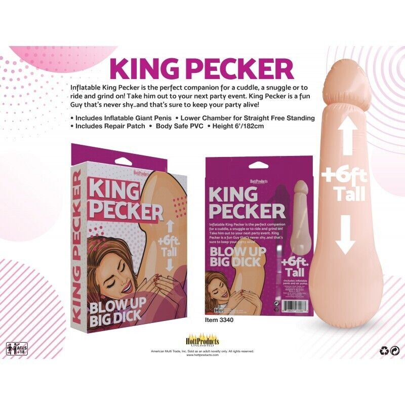 6-Foot Tall Inflatable King Pecker with Bonus Pump 🎉🍆 | Hilarious Party Gag Gift