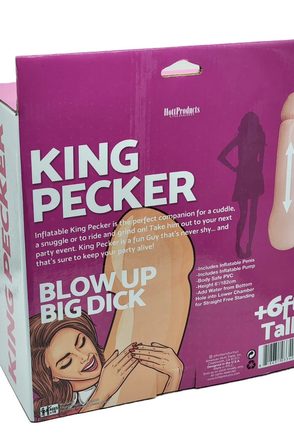 6-Foot Tall Inflatable King Pecker with Bonus Pump 🎉🍆 | Hilarious Party Gag Gift