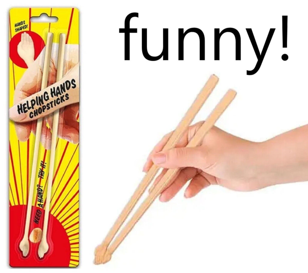 🥢 "HELPING HANDS" Chopsticks – Gag Gift for Foodies & Beginners