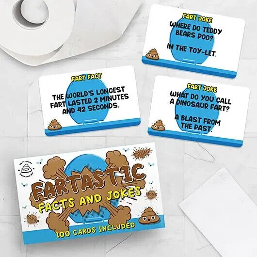 💨 Fartastic Facts & Jokes – 100-Card Gag Trivia Set
