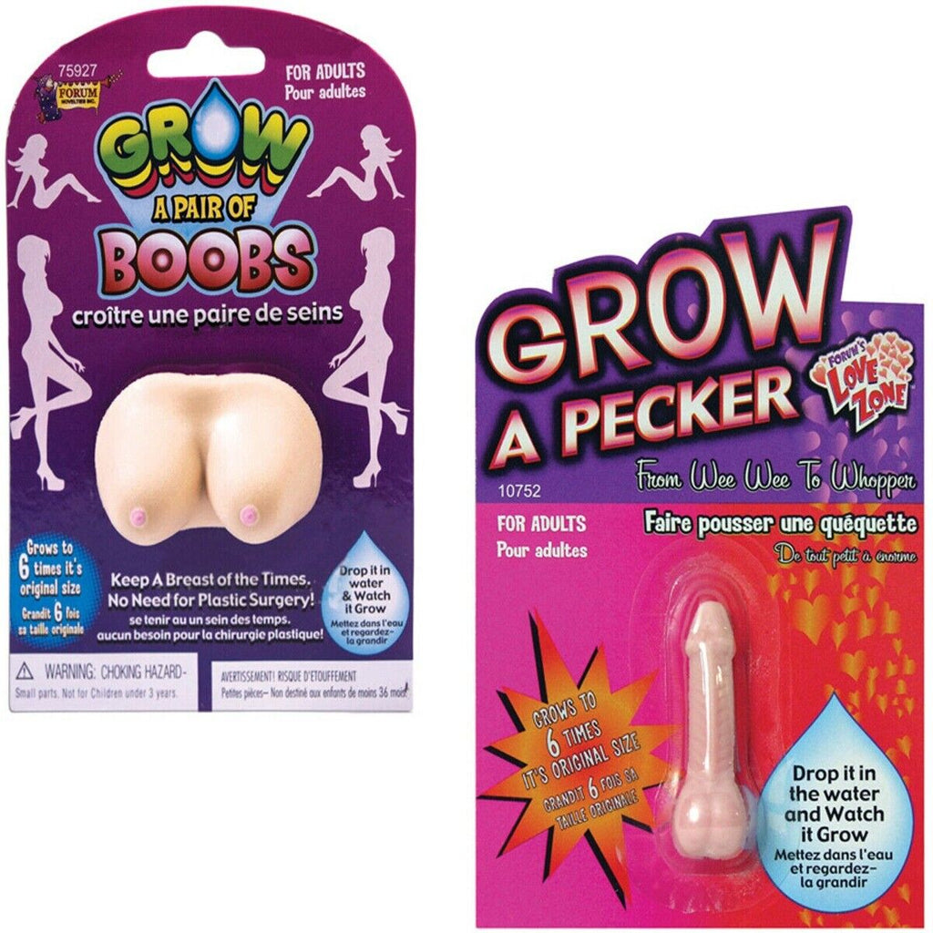 🍒🍆 Grow Boob + Grow Pecker Combo – Hilarious Water-Activated Gag Gift Set