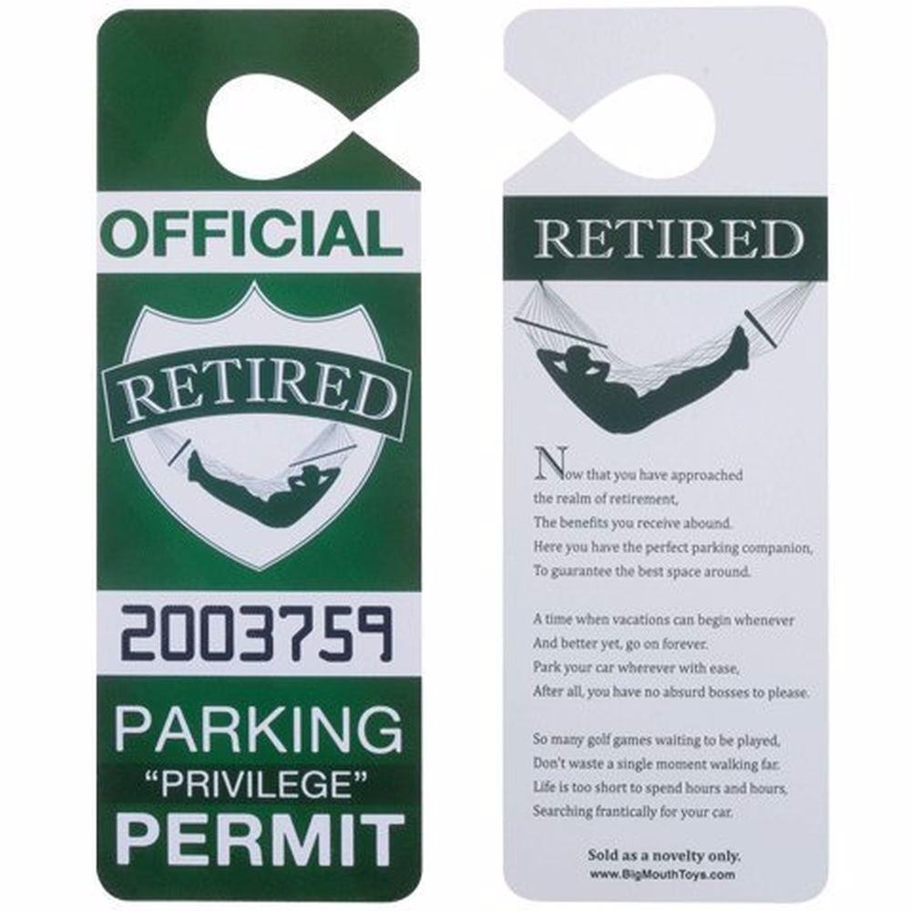 Over the Hill Car Parking Permit – Hilarious Rearview Mirror Gag Gift for the Retired & Tired! 🚗🎉