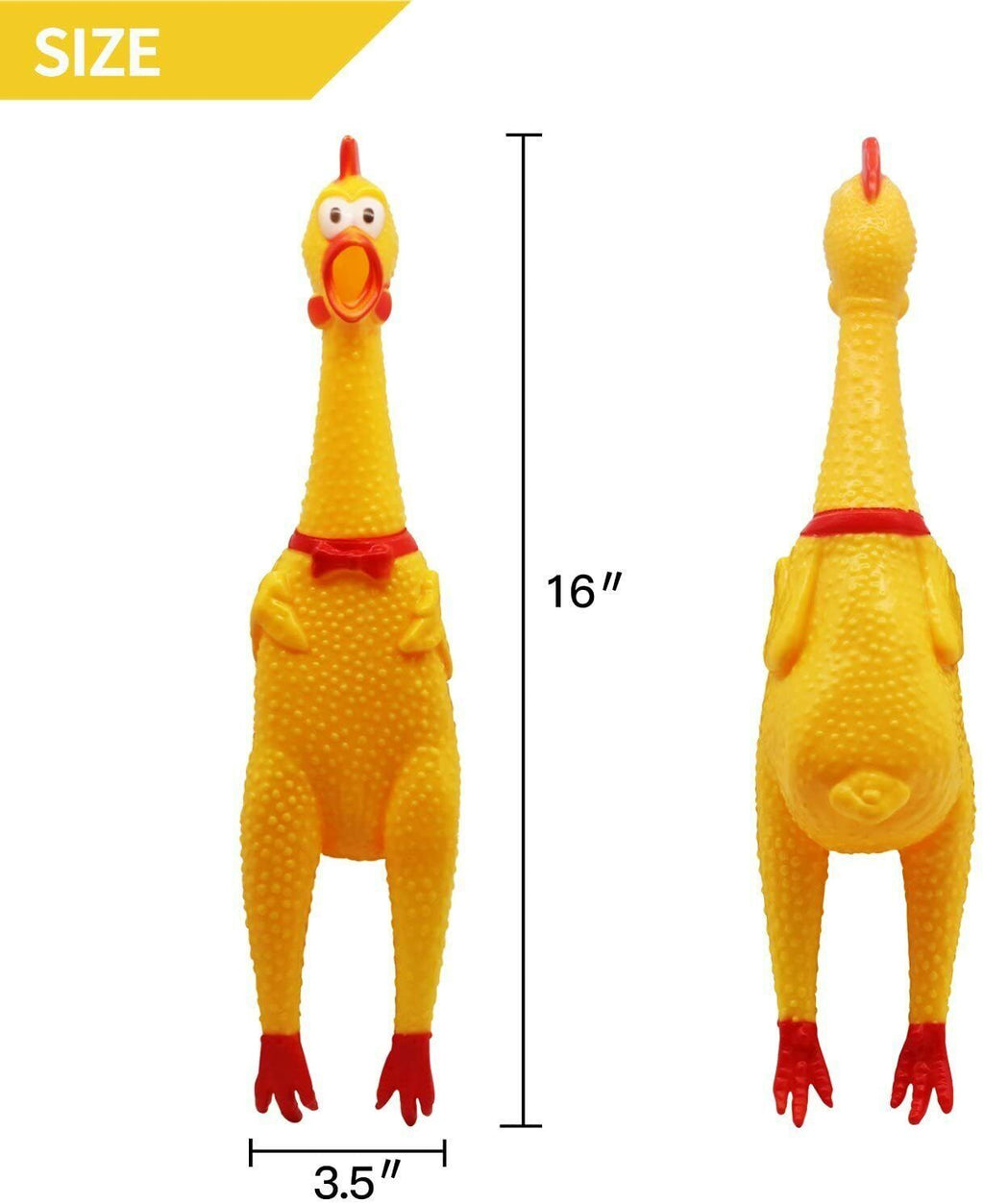 Set of 2 Screaming Rubber Chickens – Classic Squeaky Toy for Endless Laughs! 🐔😂