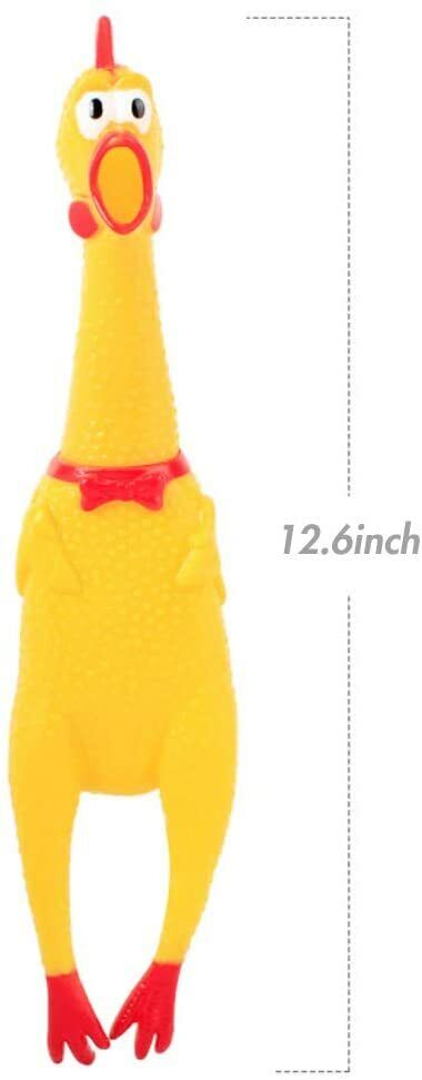 Set of 2 Screaming Rubber Chickens – Classic Squeaky Toy for Endless Laughs! 🐔😂
