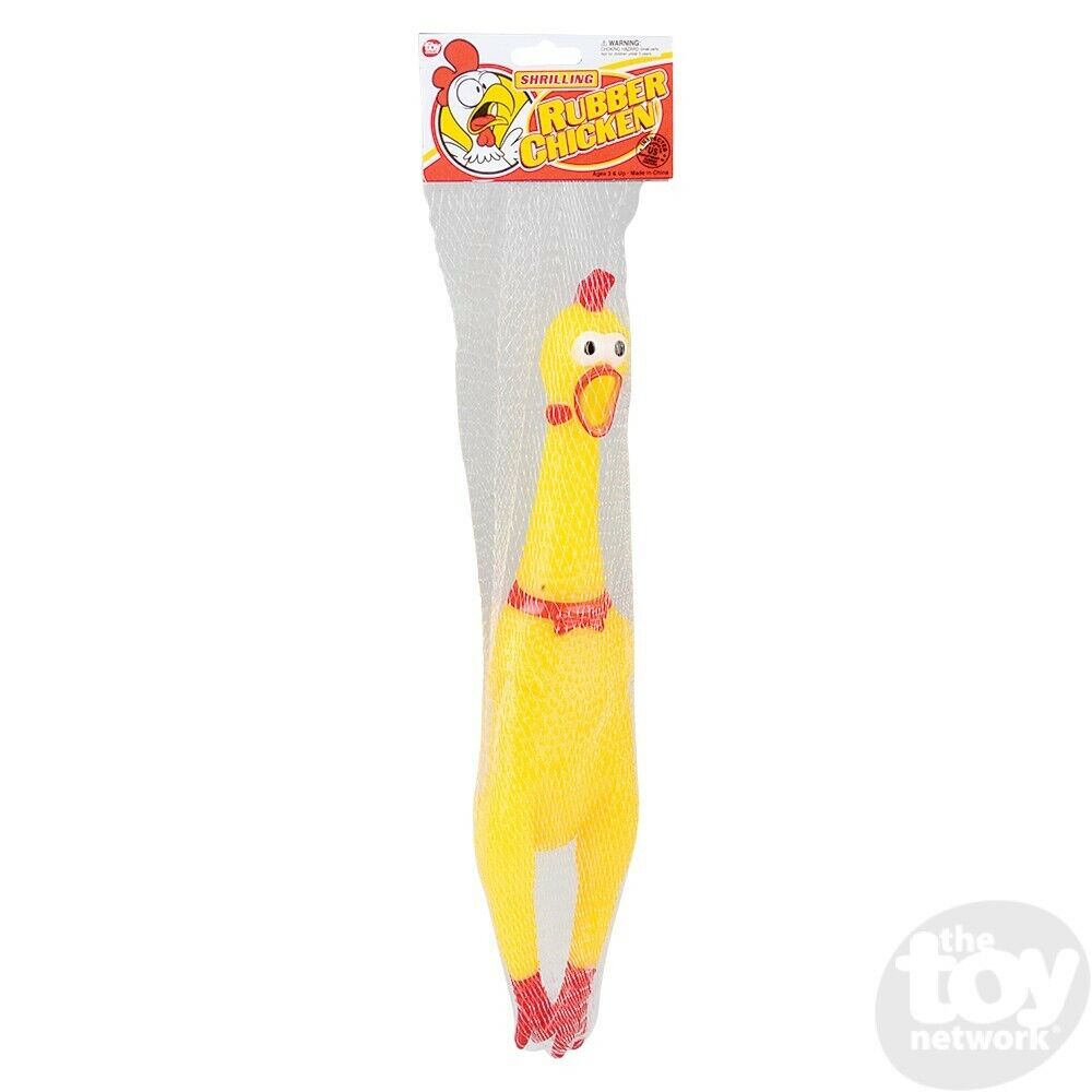 Set of 2 Screaming Rubber Chickens – Classic Squeaky Toy for Endless Laughs! 🐔😂