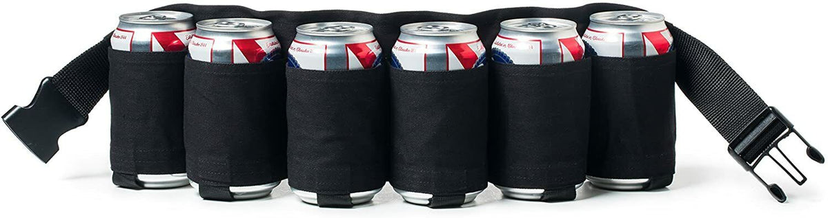 Black 6-Pack Beer Can Holder Belt – Hands-Free Party Essential 🍻🎯