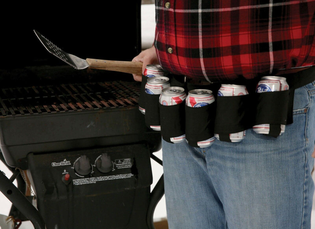 Black 6-Pack Beer Can Holder Belt – Hands-Free Party Essential 🍻🎯