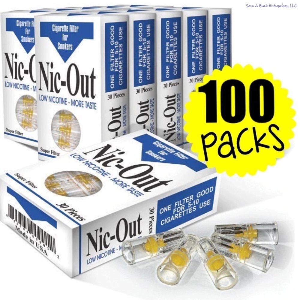 🚭 Nic-Out Cigarette Filters – Wholesale Lot of 100 Packs (30 Filters per Pack)