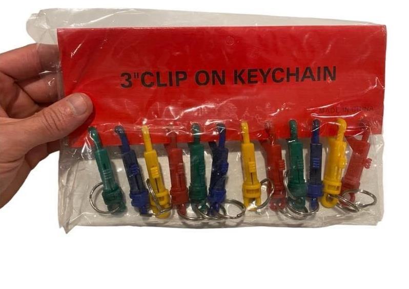 🔑 60-Pack Clip-On Keychains – 3" Inch Assorted Colors