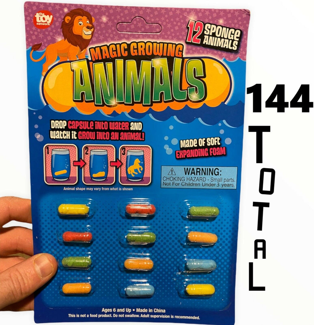 🧙‍♂️ Magic Growing Animal Capsules – 144-Piece Bulk Set (12 Packs of 12)