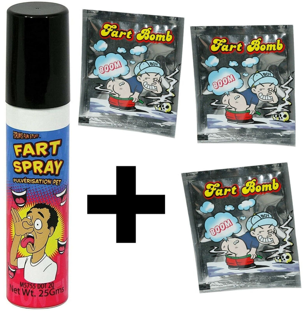 💨 Fart Spray + 3 Fart Bombs Combo Pack – Ultimate Gag Gift Set!