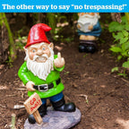 🖕 “Go Away” Garden Gnome – Hilariously Rude Lawn Decor by BigMouth Inc.