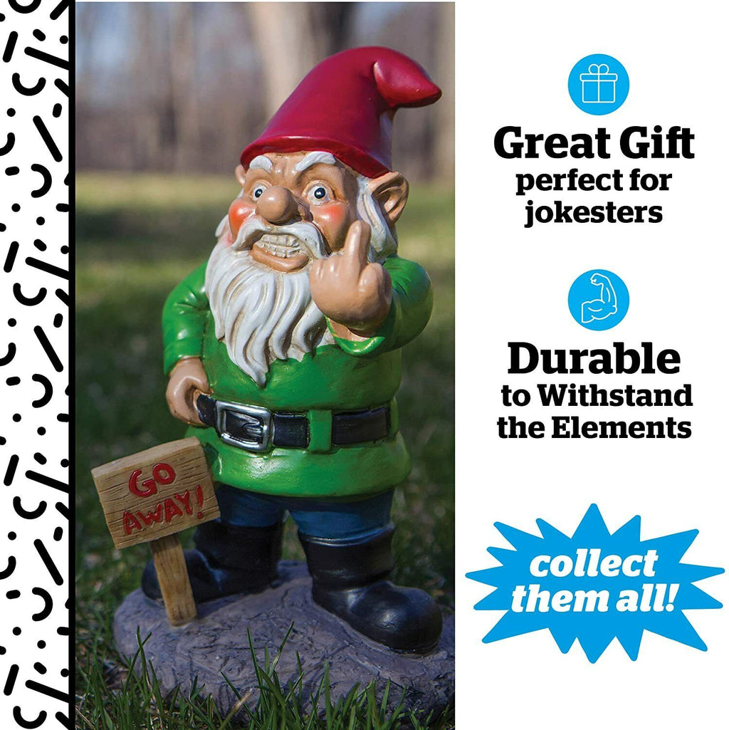 🖕 “Go Away” Garden Gnome – Hilariously Rude Lawn Decor by BigMouth Inc.