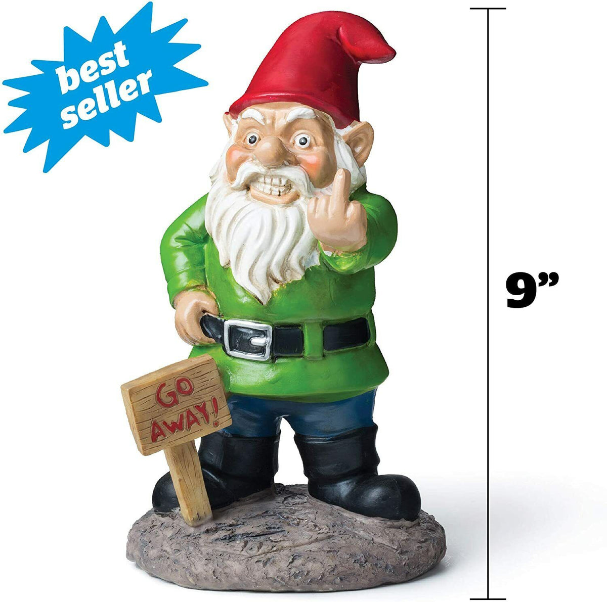 🖕 “Go Away” Garden Gnome – Hilariously Rude Lawn Decor by BigMouth Inc.