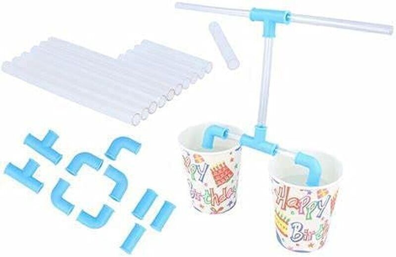 🥤 DIY Crazy Straw Kit – 21-Piece Build-Your-Own Sipping Maze