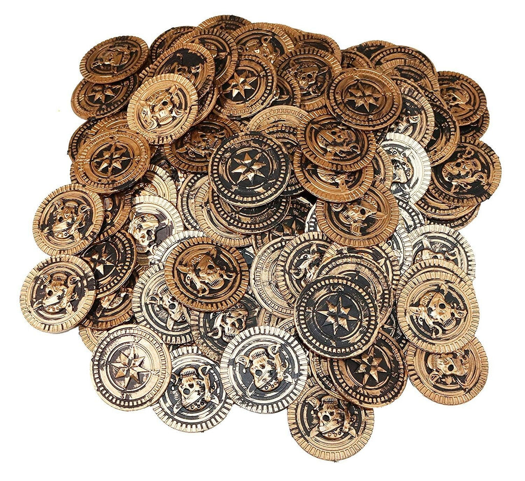🏴‍☠️ 144pc Rustic Pirate Coins – Vintage Worn Look!