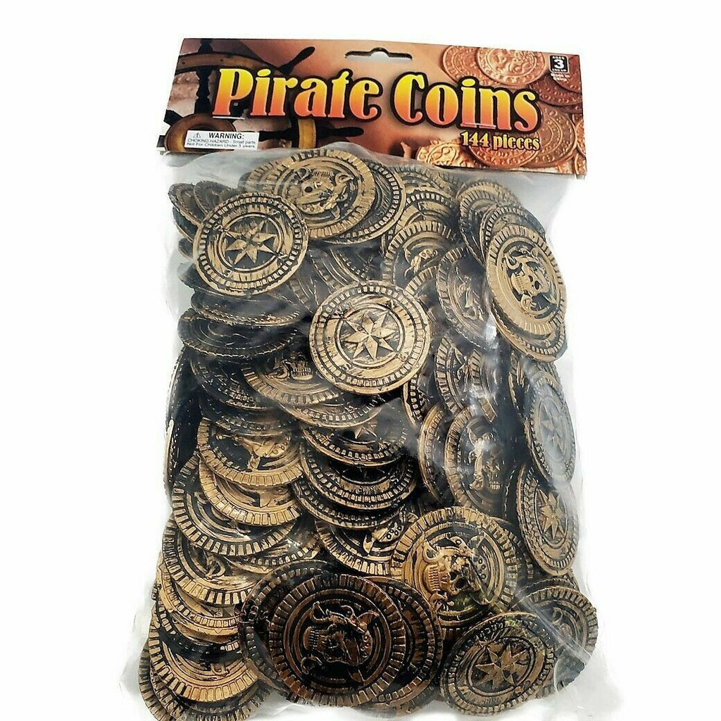 🏴‍☠️ 144pc Rustic Pirate Coins – Vintage Worn Look!