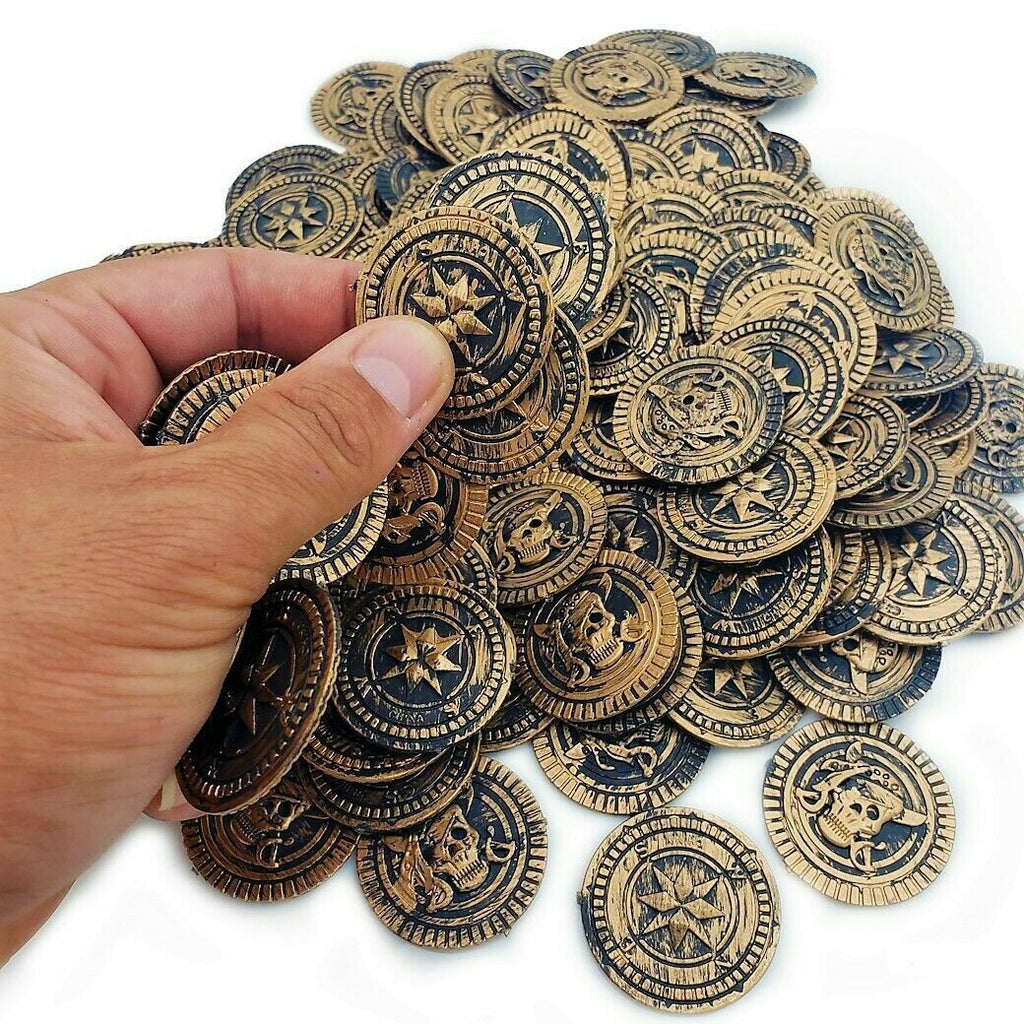 🏴‍☠️ 144pc Rustic Pirate Coins – Vintage Worn Look!