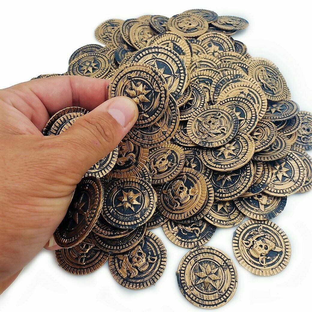 🏴‍☠️ 144pc Rustic Pirate Coins – Vintage Worn Look!