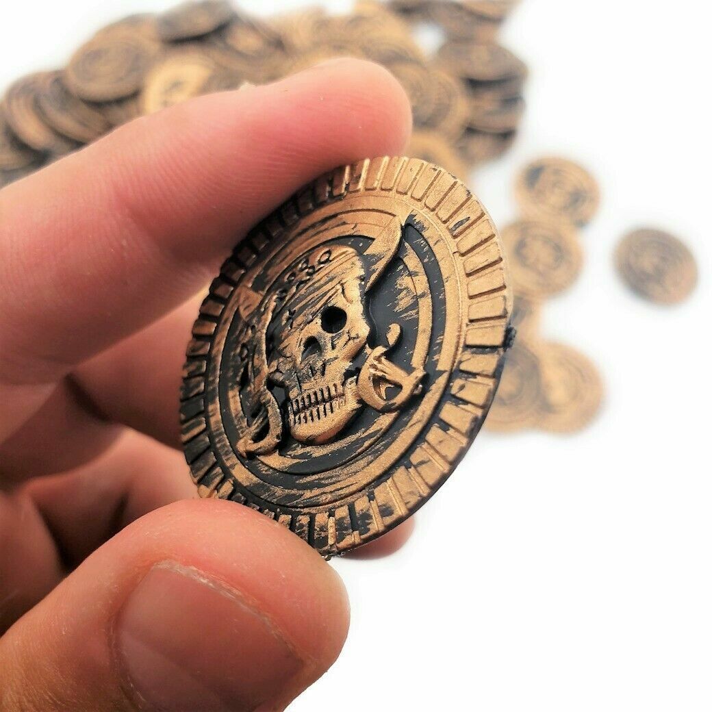 🏴‍☠️ 144pc Rustic Pirate Coins – Vintage Worn Look!