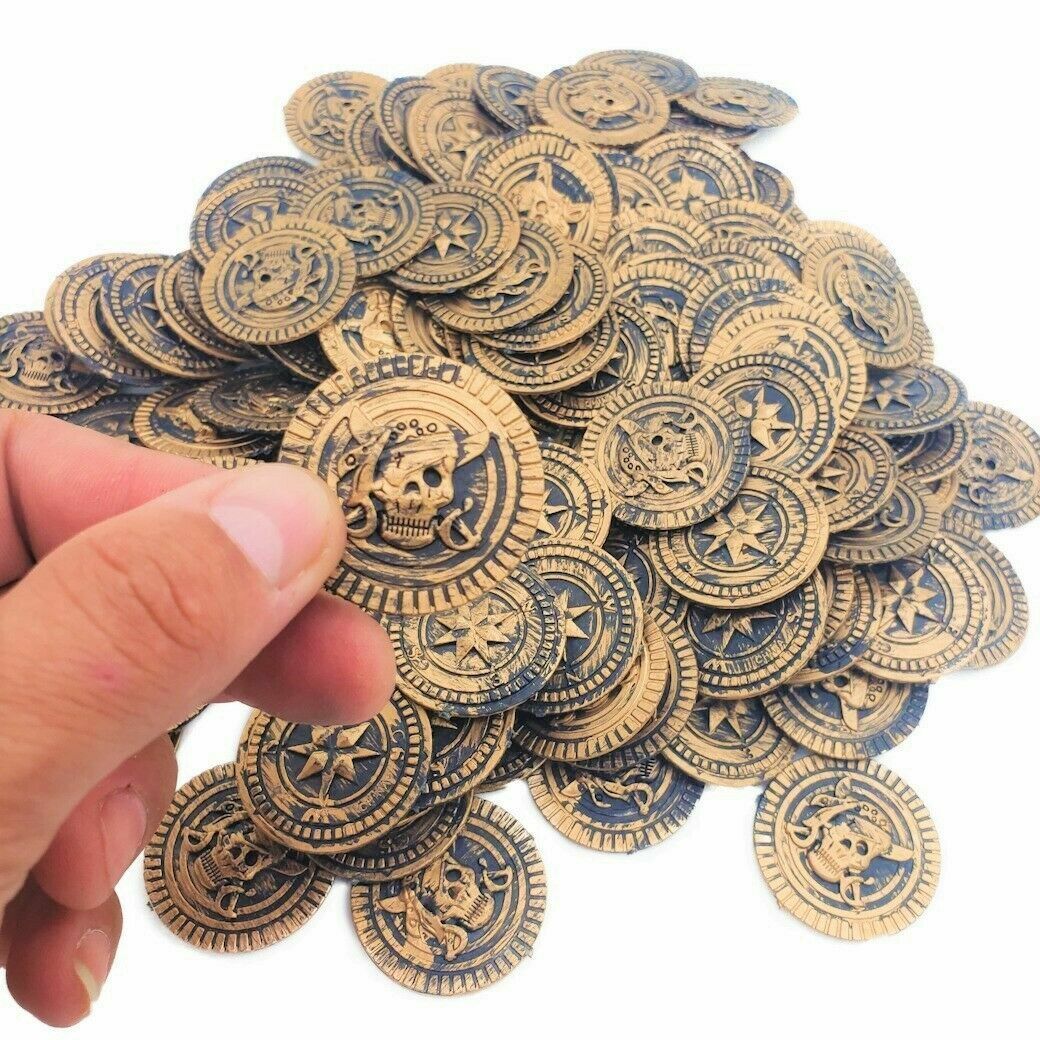🏴‍☠️ 144pc Rustic Pirate Coins – Vintage Worn Look!