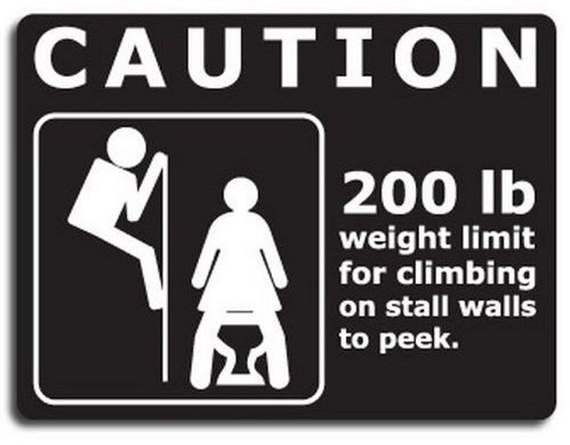 🟨 Caution: 200 LB Weight Limit for Climbing on Stall Walls to Peek! 🟨