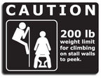 🟨 Caution: 200 LB Weight Limit for Climbing on Stall Walls to Peek! 🟨