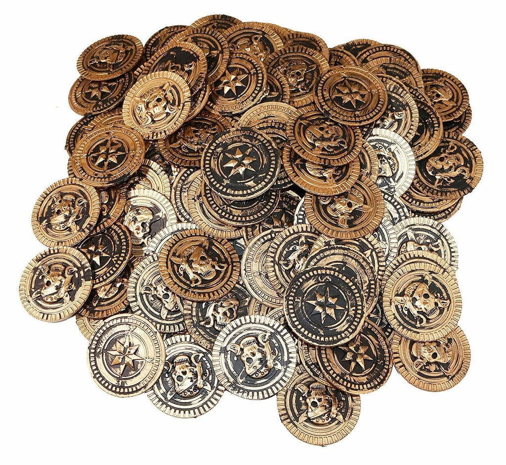 🏴‍☠️ 288-Piece Pirate Treasure Combo Set – 144 Assorted Jewels + 144 Rustic Gold Coins