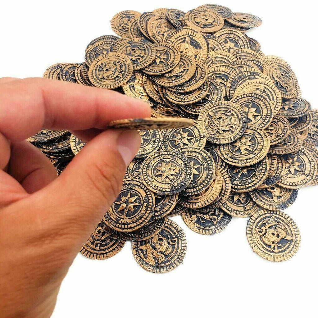 🏴‍☠️ 288-Piece Pirate Treasure Combo Set – 144 Assorted Jewels + 144 Rustic Gold Coins