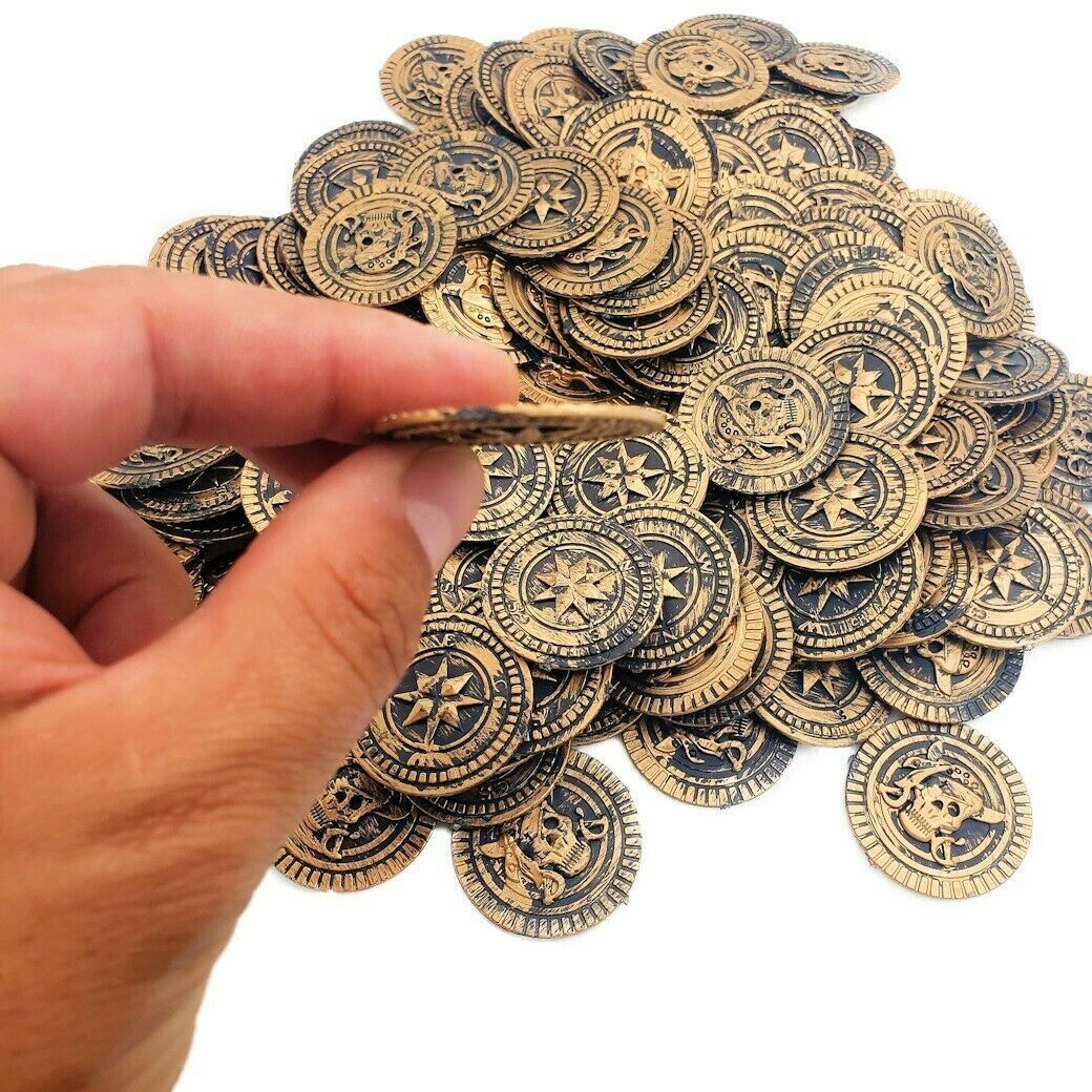 🏴‍☠️ 288-Piece Pirate Treasure Combo Set – 144 Assorted Jewels + 144 Rustic Gold Coins