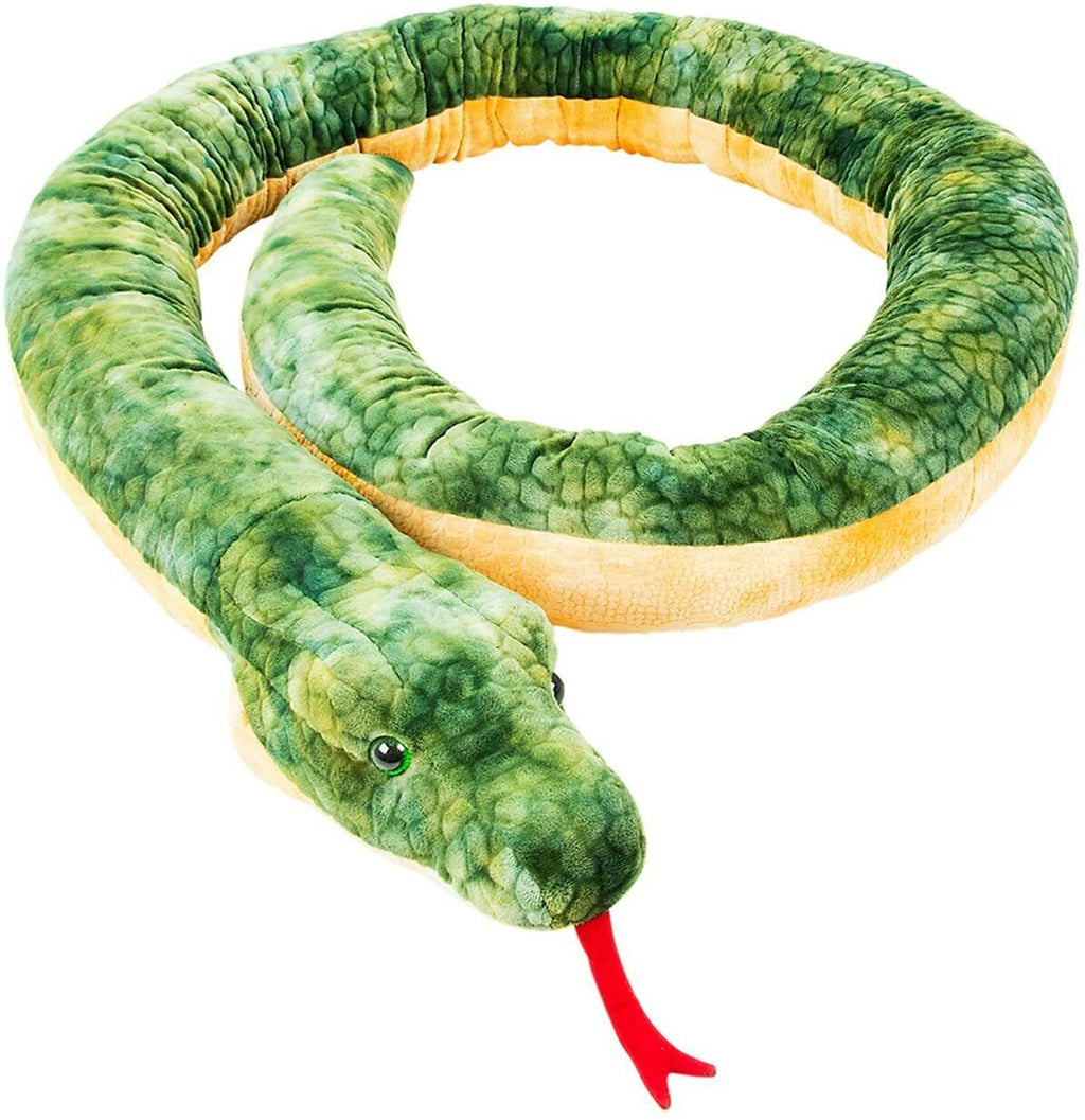 Life-Size Anaconda Snake Plush – 100" of Hug-Worthy Jungle Fun! 🐍💚