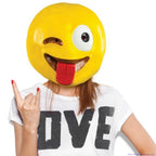 😜 Crazy Wink with Tongue Emoji Mask – High-Quality Latex