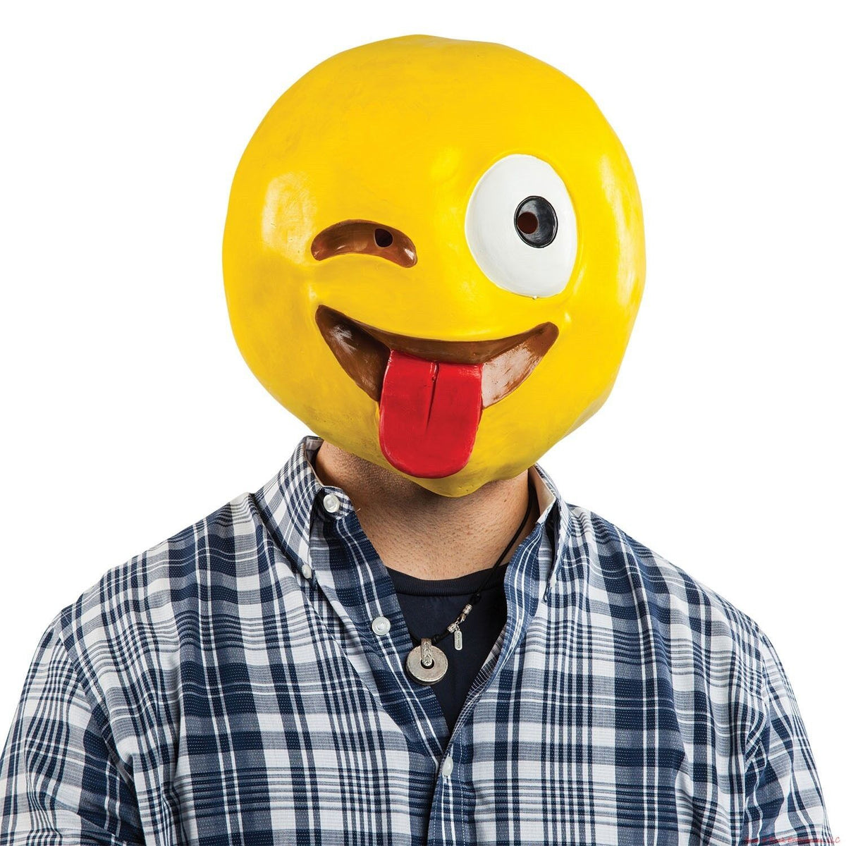 😜 Crazy Wink with Tongue Emoji Mask – High-Quality Latex