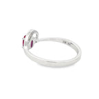 .02ct Created Ruby Diamond Ring 10KT White Gold